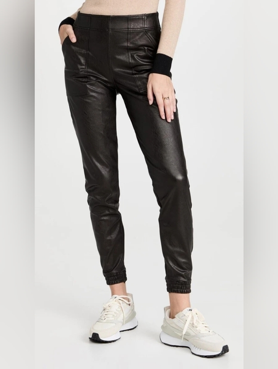 SPANX Pants - SPANX Faux Leather Jogger Pants - Black